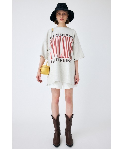 MOUSSY(マウジー)の「POOLSIDE LOOSE Tシャツ(Tシャツ/カットソー・レディース・ターコイズブルー/杢グレー/オフホワイト・FREE)」の5枚目の写真