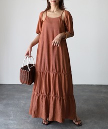 Riberry | 楊柳シャーリングキャミワンピース×ショートボレロset(ワンピース)