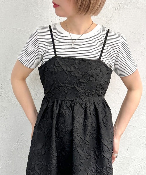 apres jour mignon(アプレジュールミニョン)の「ふくれジャガードキャミワンピース【ZOZOTOWN限定アイテム】(ワンピース・レディース・ブルー/ブラック/アイボリー・X-LARGE/SMALL/MEDIUM)」の11枚目の写真
