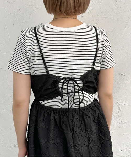 apres jour mignon(アプレジュールミニョン)の「ふくれジャガードキャミワンピース【ZOZOTOWN限定アイテム】(ワンピース・レディース・ブルー/ブラック/アイボリー・X-LARGE/SMALL/MEDIUM)」の13枚目の写真
