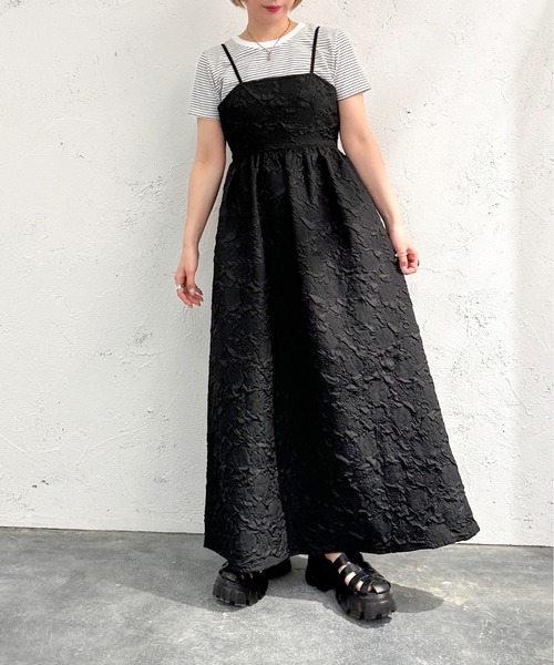 apres jour mignon(アプレジュールミニョン)の「ふくれジャガードキャミワンピース【ZOZOTOWN限定アイテム】(ワンピース・レディース・ブルー/ブラック/アイボリー・X-LARGE/SMALL/MEDIUM)」の15枚目の写真