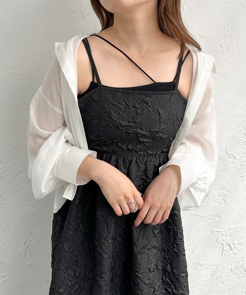 apres jour mignon(アプレジュールミニョン)の「ふくれジャガードキャミワンピース【ZOZOTOWN限定アイテム】(ワンピース・レディース・ブルー/ブラック/アイボリー・X-LARGE/SMALL/MEDIUM)」の18枚目の写真