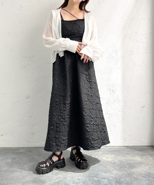 apres jour mignon(アプレジュールミニョン)の「ふくれジャガードキャミワンピース【ZOZOTOWN限定アイテム】(ワンピース・レディース・ブルー/ブラック/アイボリー・X-LARGE/SMALL/MEDIUM)」の20枚目の写真