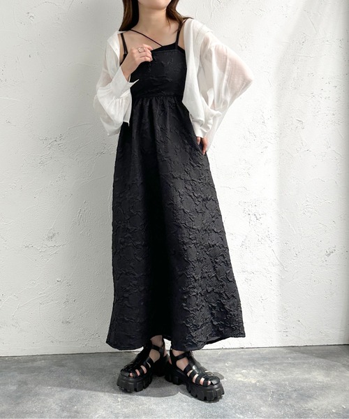apres jour mignon(アプレジュールミニョン)の「ふくれジャガードキャミワンピース【ZOZOTOWN限定アイテム】(ワンピース・レディース・ブルー/ブラック/アイボリー・X-LARGE/SMALL/MEDIUM)」の22枚目の写真