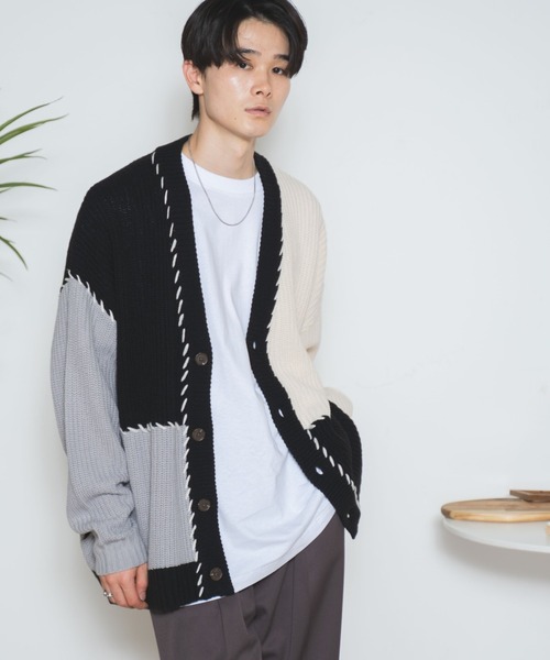 WEGO(ウィゴー)の「WEGO/ハンドステッチカラーブロックカーディガン(カーディガン/ボレロ・メンズ・その他1/その他2・MEDIUM/LARGE)」の13枚目の写真