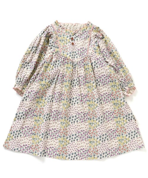 kippis(キッピス)の「Kippisコラボバイカラーワンピース(ワンピース・キッズ・ブルー/ベージュ・140/90/120/100/95/80/130/110)」の1枚目の写真