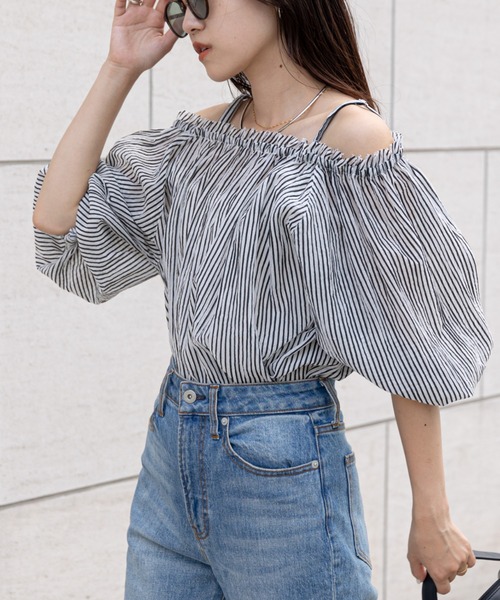 CIAOPANIC TYPY（チャオパニックティピー）の「マルチウェイオフショルブラウス（シャツ/ブラウス・レディース・ブラック/サックスブルー/ピンク/グリーン・ONE SIZE）」の2枚目の写真