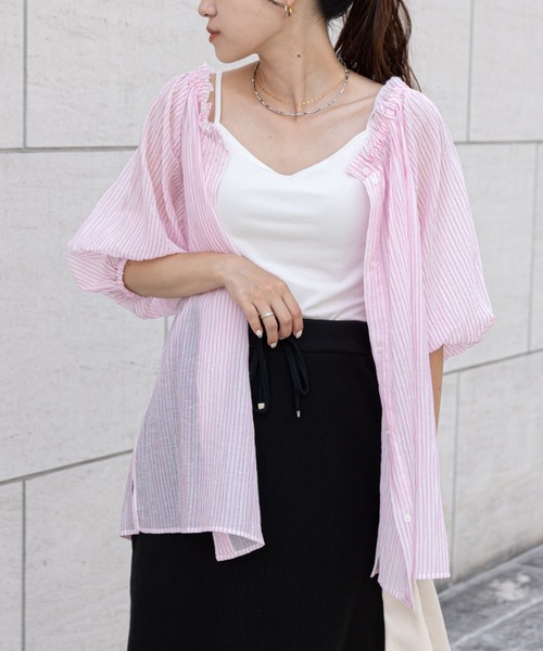 CIAOPANIC TYPY（チャオパニックティピー）の「マルチウェイオフショルブラウス（シャツ/ブラウス・レディース・ブラック/サックスブルー/ピンク/グリーン・ONE SIZE）」の14枚目の写真