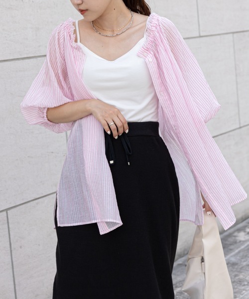 CIAOPANIC TYPY（チャオパニックティピー）の「マルチウェイオフショルブラウス（シャツ/ブラウス・レディース・ブラック/サックスブルー/ピンク/グリーン・ONE SIZE）」の20枚目の写真