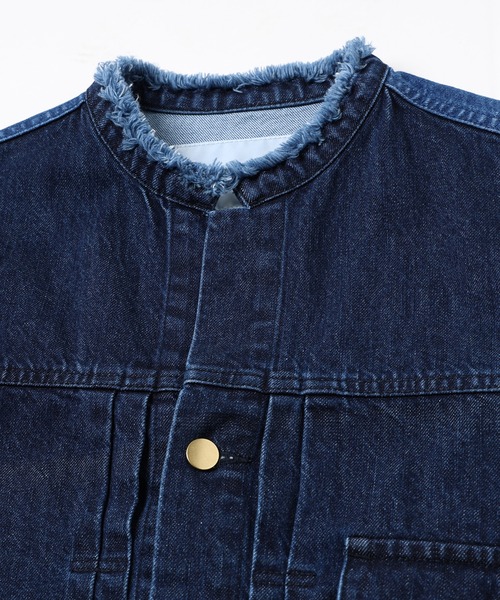 CULLNI（クルニ）の「23-AW-004 Cut-off Band Collar Denim