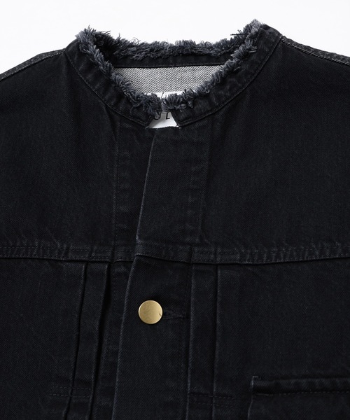 CULLNI（クルニ）の「23-AW-004 Cut-off Band Collar Denim Blouson