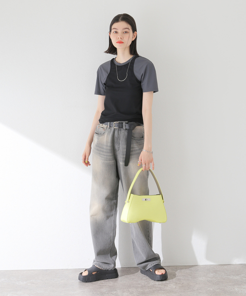 JOINT WORKS（ジョイントワークス）の「シアーコンパクトTシャツ（Tシャツ/カットソー・レディース・チャコールグレー/ブラック・FREE）」の20枚目の写真