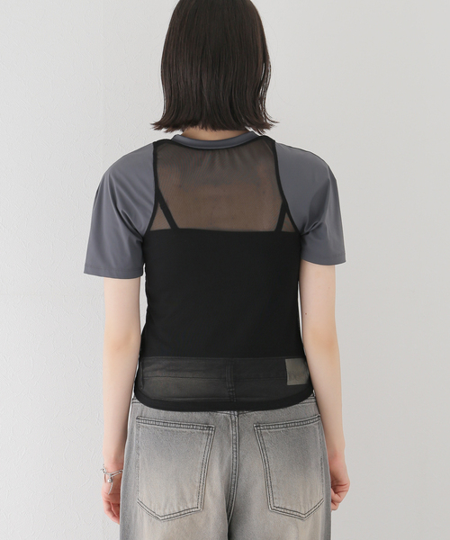 JOINT WORKS（ジョイントワークス）の「シアーコンパクトTシャツ（Tシャツ/カットソー・レディース・チャコールグレー/ブラック・FREE）」の18枚目の写真