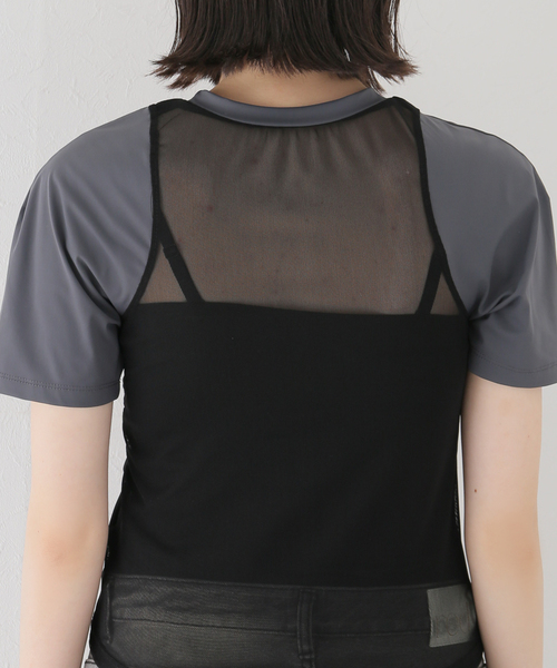 JOINT WORKS（ジョイントワークス）の「シアーコンパクトTシャツ（Tシャツ/カットソー・レディース・チャコールグレー/ブラック・FREE）」の13枚目の写真