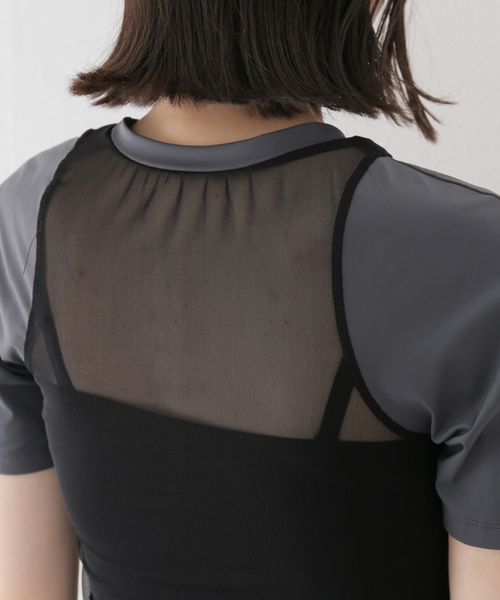 JOINT WORKS（ジョイントワークス）の「シアーコンパクトTシャツ（Tシャツ/カットソー・レディース・チャコールグレー/ブラック・FREE）」の16枚目の写真