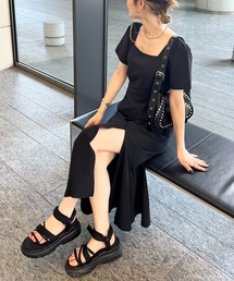 SPIRALGIRL | バックレースアップスリットロングワンピース(ワンピース)