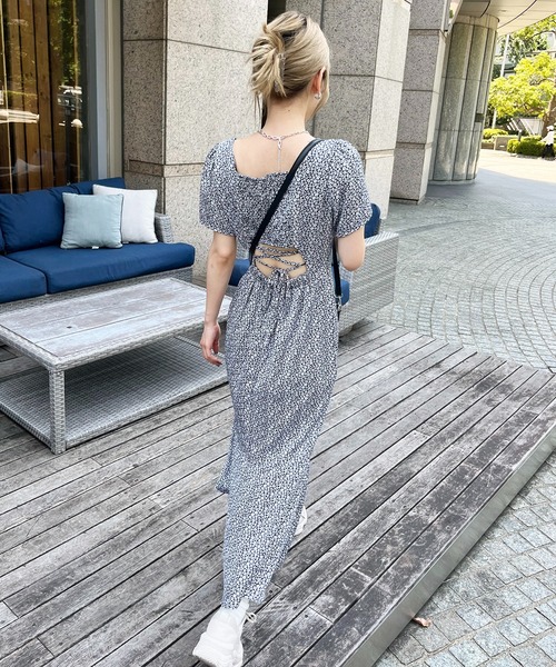 SPIRALGIRL（スパイラルガール）の「バックレースアップスリットロングワンピース（ワンピース・レディース・ブラック/ブルー/その他・FREE）」の7枚目の写真