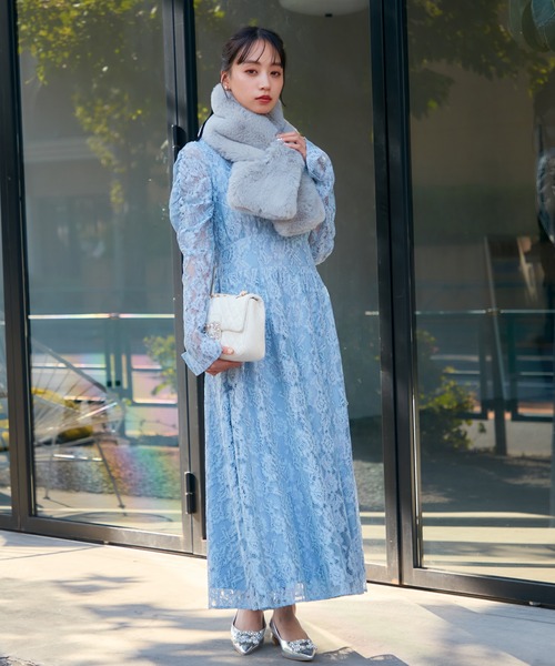 VIS(ビス)の「ボリュームフェイクファーティペット(マフラー・レディース・グレー/ベージュ系その他/キナリ・FREE)」の12枚目の写真