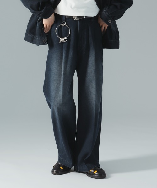 epnok(エプノック)の「ワイドストレートブラストデニムパンツ(デニムパンツ・メンズ・ブラック/インディゴブルー/ブルー系その他・LARGE/SMALL/MEDIUM)」の3枚目の写真