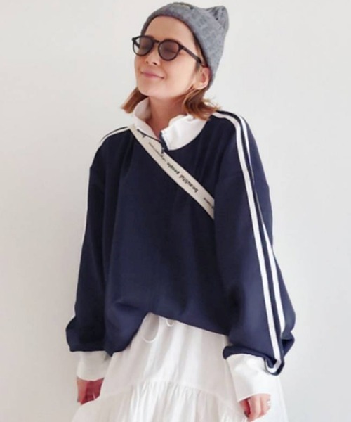 notch.（ノッチ）の「【 notch. by yui 】トラックジャケット（ジャージ・レディース・ブラック/ブラウン/ベージュ/ネイビー/ダークブルー/ホワイト・M）」の6枚目の写真