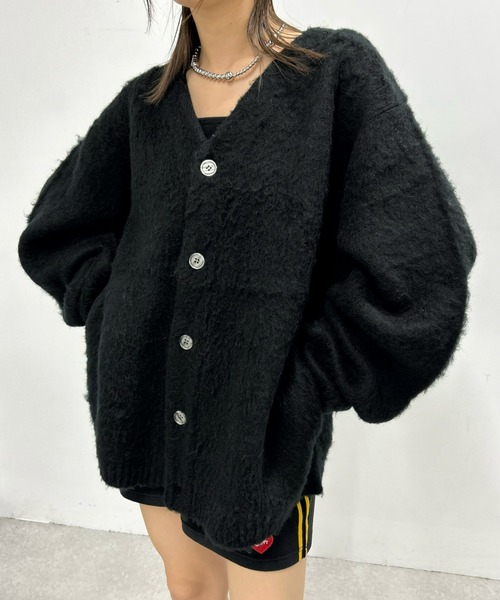 WHO'S WHO gallery(フーズフーギャラリー)の「《WEB限定》【KOOKY'N/クーキー】アルパカ混モヘアライクカーディガン(カーディガン/ボレロ・レディース・アイボリー/ネイビー/サックスブルー/ブラウン/マスタード/グレー/ブラック・FREE)」の3枚目の写真