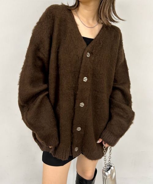 WHO'S WHO gallery(フーズフーギャラリー)の「《WEB限定》【KOOKY'N/クーキー】アルパカ混モヘアライクカーディガン(カーディガン/ボレロ・レディース・アイボリー/ネイビー/サックスブルー/ブラウン/マスタード/グレー/ブラック・FREE)」の21枚目の写真