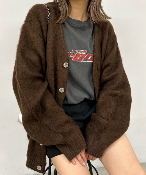 WHO'S WHO gallery(フーズフーギャラリー)の「《WEB限定》【KOOKY'N/クーキー】アルパカ混モヘアライクカーディガン(カーディガン/ボレロ・レディース・アイボリー/ネイビー/サックスブルー/ブラウン/マスタード/グレー/ブラック・FREE)」の16枚目の写真