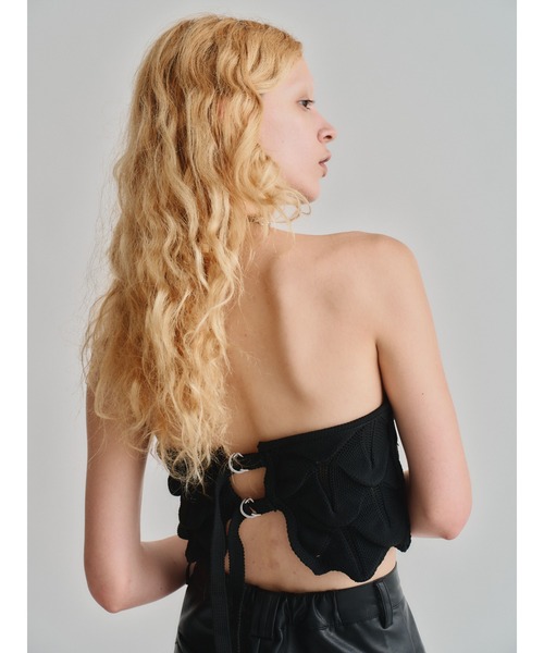 led.tokyo（レッドトウキョウ）の「【led.tokyo】WAVE KNIT BUSTIER（Tシャツ/カットソー・レディース・ブラック/ブルー・FREE）」の6枚目の写真