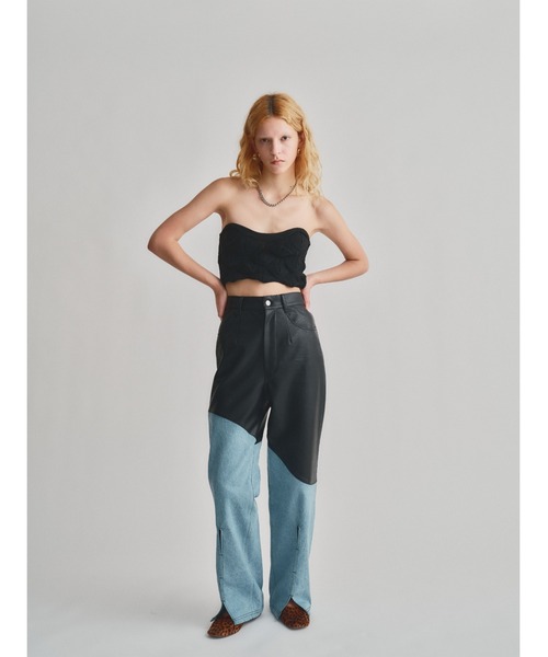 led.tokyo（レッドトウキョウ）の「【led.tokyo】WAVE KNIT BUSTIER（Tシャツ/カットソー・レディース・ブラック/ブルー・FREE）」の7枚目の写真