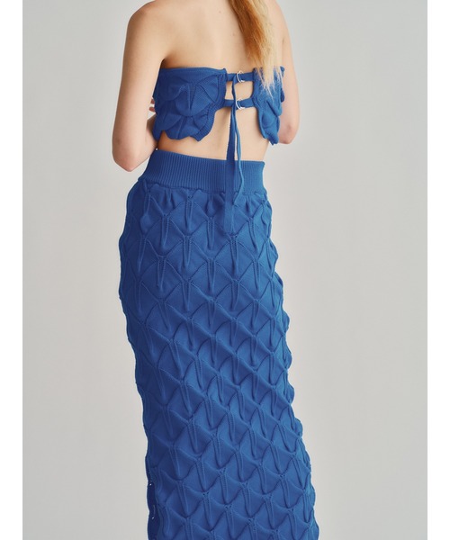 led.tokyo（レッドトウキョウ）の「【led.tokyo】WAVE KNIT BUSTIER（Tシャツ/カットソー・レディース・ブラック/ブルー・FREE）」の12枚目の写真