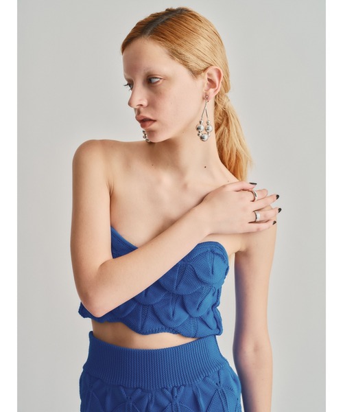 led.tokyo（レッドトウキョウ）の「【led.tokyo】WAVE KNIT BUSTIER（Tシャツ/カットソー・レディース・ブラック/ブルー・FREE）」の13枚目の写真
