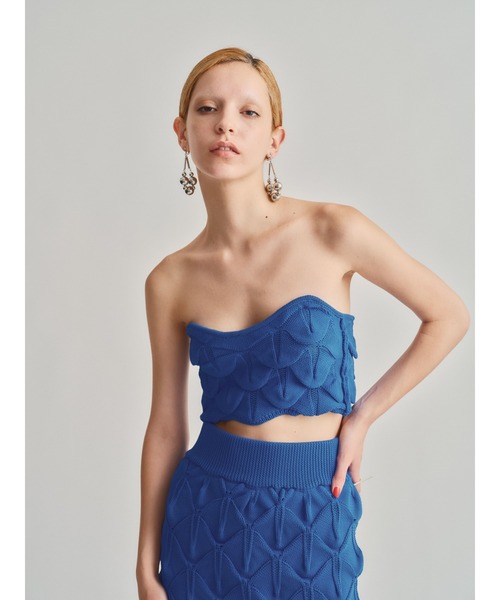 led.tokyo（レッドトウキョウ）の「【led.tokyo】WAVE KNIT BUSTIER（Tシャツ/カットソー・レディース・ブラック/ブルー・FREE）」の14枚目の写真