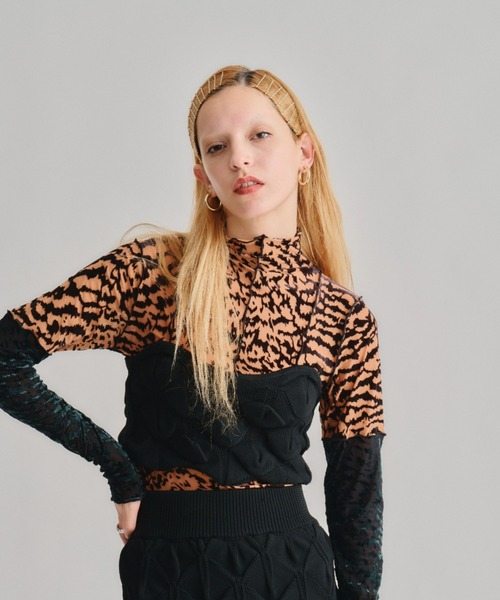 led.tokyo（レッドトウキョウ）の「【led.tokyo】WAVE KNIT BUSTIER（Tシャツ/カットソー・レディース・ブラック/ブルー・FREE）」の19枚目の写真