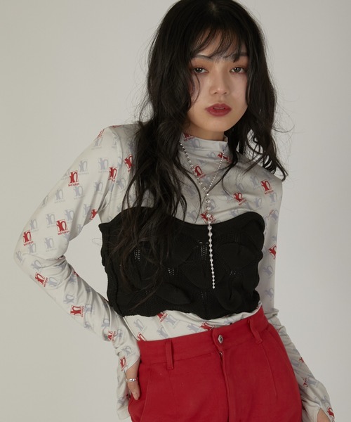 led.tokyo（レッドトウキョウ）の「【led.tokyo】WAVE KNIT BUSTIER（Tシャツ/カットソー・レディース・ブラック/ブルー・FREE）」の18枚目の写真