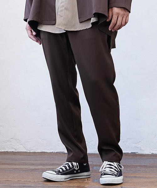MinoriTY(マイノリティ)の「【MinoriTY】とろみ素材テーパードパンツ スラックス ルーズフィット メンズ(スラックス・メンズ・ブラック/ブラウン/グリーン/モスグリーン・M/L/S)」の3枚目の写真