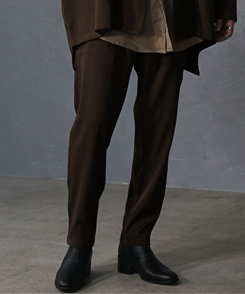 MinoriTY】とろみ素材テーパードパンツ スラックス ルーズフィット