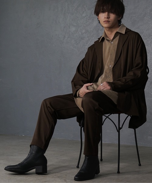 MinoriTY(マイノリティ)の「【MinoriTY】とろみ素材テーパードパンツ スラックス ルーズフィット メンズ(スラックス・メンズ・ブラック/ブラウン/グリーン/モスグリーン・M/L/S)」の15枚目の写真