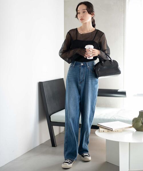 WEGO（ウィゴー）の「WEGO/シアープリーツメロウロンT（Tシャツ/カットソー・レディース・ブラック/グリーン/オフホワイト/ベージュ/ホワイト系その他・FREE）」の7枚目の写真