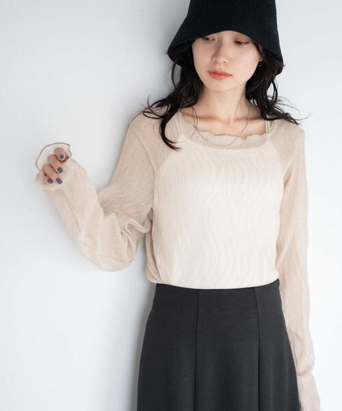 WEGO（ウィゴー）の「WEGO/シアープリーツメロウロンT（Tシャツ/カットソー・レディース・ブラック/グリーン/オフホワイト/ベージュ/ホワイト系その他・FREE）」の21枚目の写真