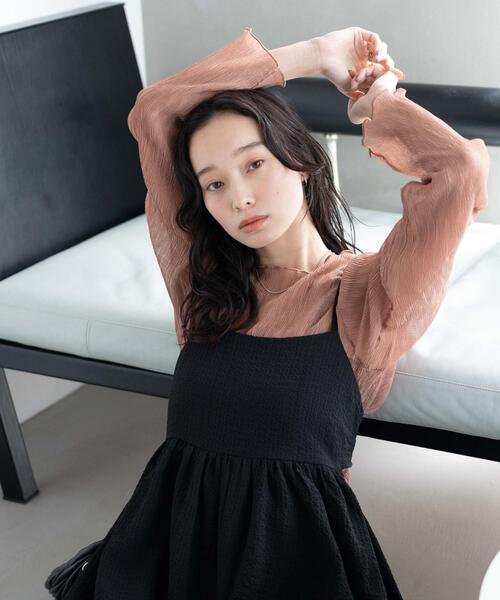 WEGO（ウィゴー）の「WEGO/シアープリーツメロウロンT（Tシャツ/カットソー・レディース・ブラック/グリーン/オフホワイト/ベージュ/ホワイト系その他・FREE）」の17枚目の写真