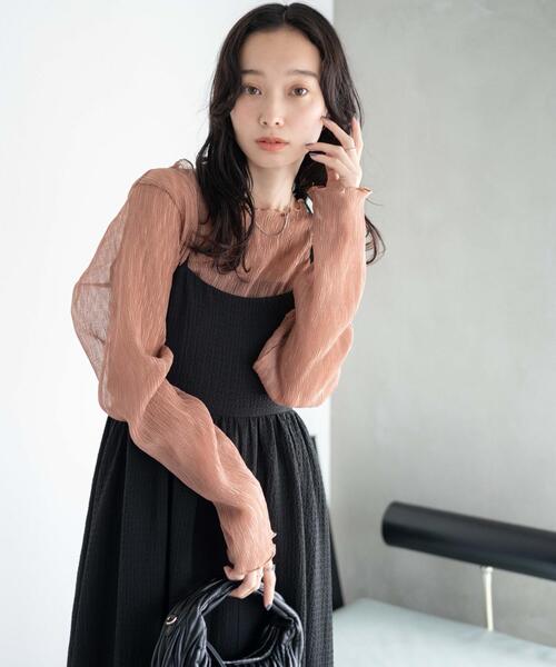 WEGO（ウィゴー）の「WEGO/シアープリーツメロウロンT（Tシャツ/カットソー・レディース・ブラック/グリーン/オフホワイト/ベージュ/ホワイト系その他・FREE）」の19枚目の写真