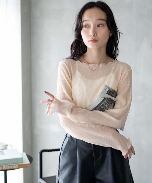 WEGO（ウィゴー）の「WEGO/シアープリーツメロウロンT（Tシャツ/カットソー・レディース・ブラック/グリーン/オフホワイト/ベージュ/ホワイト系その他・FREE）」の11枚目の写真