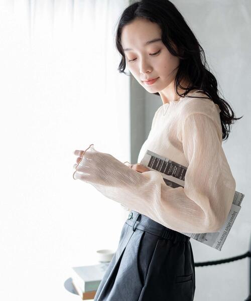 WEGO（ウィゴー）の「WEGO/シアープリーツメロウロンT（Tシャツ/カットソー・レディース・ブラック/グリーン/オフホワイト/ベージュ/ホワイト系その他・FREE）」の12枚目の写真