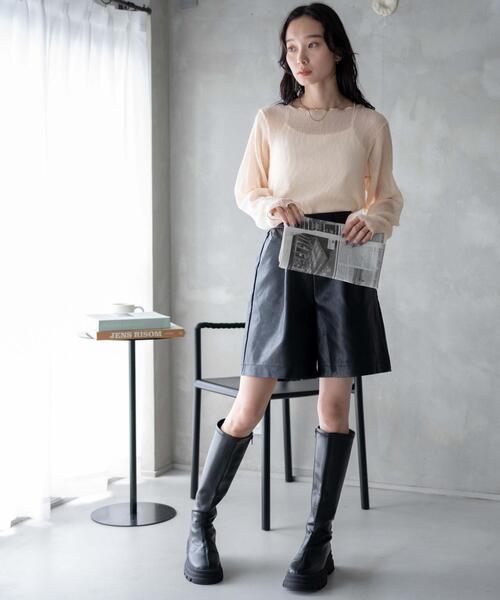 WEGO（ウィゴー）の「WEGO/シアープリーツメロウロンT（Tシャツ/カットソー・レディース・ブラック/グリーン/オフホワイト/ベージュ/ホワイト系その他・FREE）」の13枚目の写真