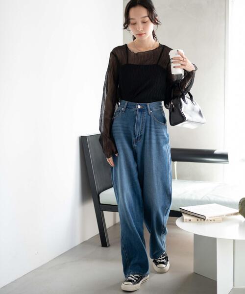 WEGO（ウィゴー）の「WEGO/シアープリーツメロウロンT（Tシャツ/カットソー・レディース・ブラック/グリーン/オフホワイト/ベージュ/ホワイト系その他・FREE）」の16枚目の写真