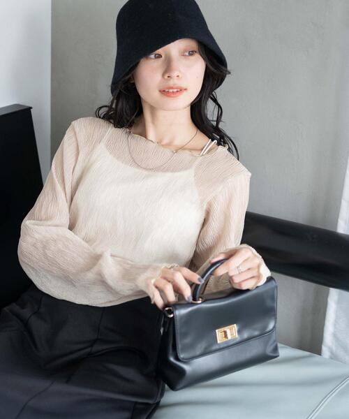 WEGO（ウィゴー）の「WEGO/シアープリーツメロウロンT（Tシャツ/カットソー・レディース・ブラック/グリーン/オフホワイト/ベージュ/ホワイト系その他・FREE）」の5枚目の写真