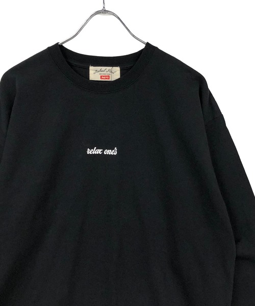 TRAP/U (トラップユー)の「ミドルウェイト天竺 / バック フラワー刺繍 クルーネック ロンTee(Tシャツ/カットソー・メンズ・ブラック/ダークグリーン/ホワイト・F)」の6枚目の写真