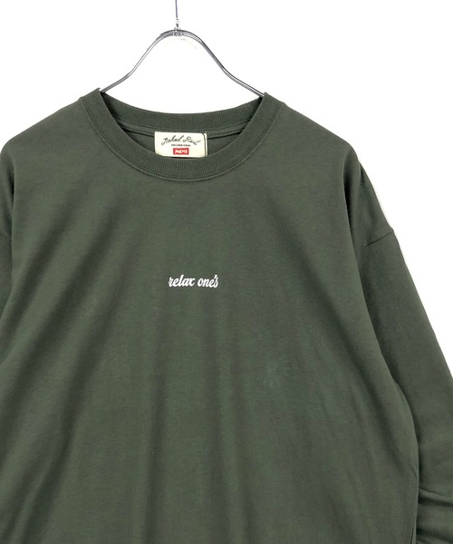 TRAP/U (トラップユー)の「ミドルウェイト天竺 / バック フラワー刺繍 クルーネック ロンTee(Tシャツ/カットソー・メンズ・ブラック/ダークグリーン/ホワイト・F)」の13枚目の写真
