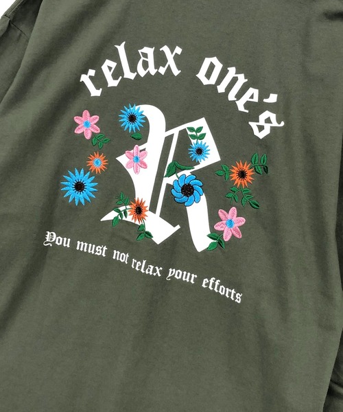 TRAP/U (トラップユー)の「ミドルウェイト天竺 / バック フラワー刺繍 クルーネック ロンTee(Tシャツ/カットソー・メンズ・ブラック/ダークグリーン/ホワイト・F)」の14枚目の写真