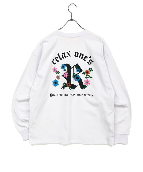 TRAP/U (トラップユー)の「ミドルウェイト天竺 / バック フラワー刺繍 クルーネック ロンTee(Tシャツ/カットソー・メンズ・ブラック/ダークグリーン/ホワイト・F)」の18枚目の写真